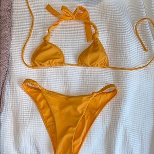 Pacsun LA Hearts Orange Knotted Bikini